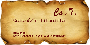 Csiszár Titanilla névjegykártya